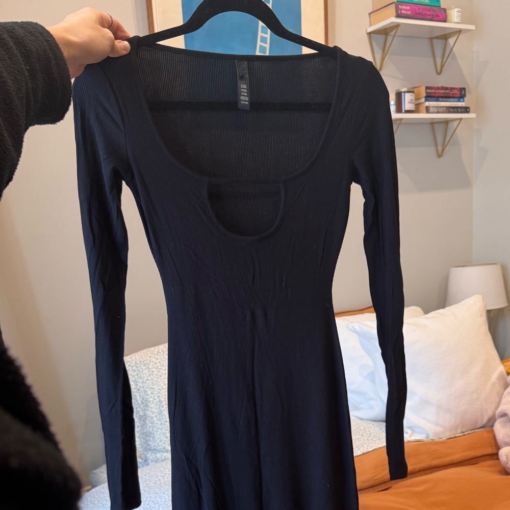 SKIMS Black Soft Lounge Dress with Keyhole - Picture 3 of 5